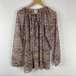 Cabi Top Siena Floral Chiffon Boho Blouse 5028